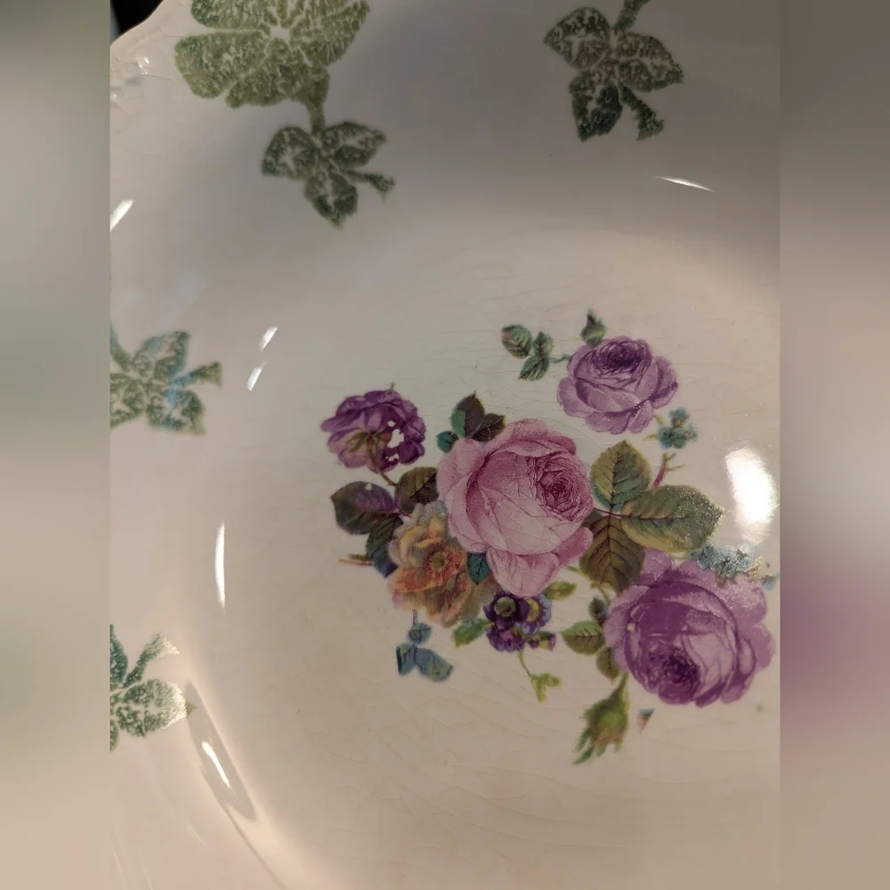 Gorgeous Vintage C.P. Company Rose Painted Bowl 9.25
